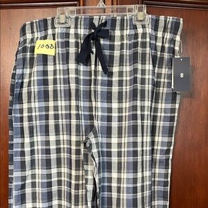 Izod navy Plaid Soft Touch Pants size Large NWT